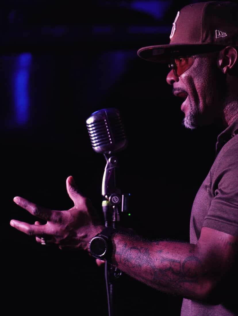 Fred B at the mic